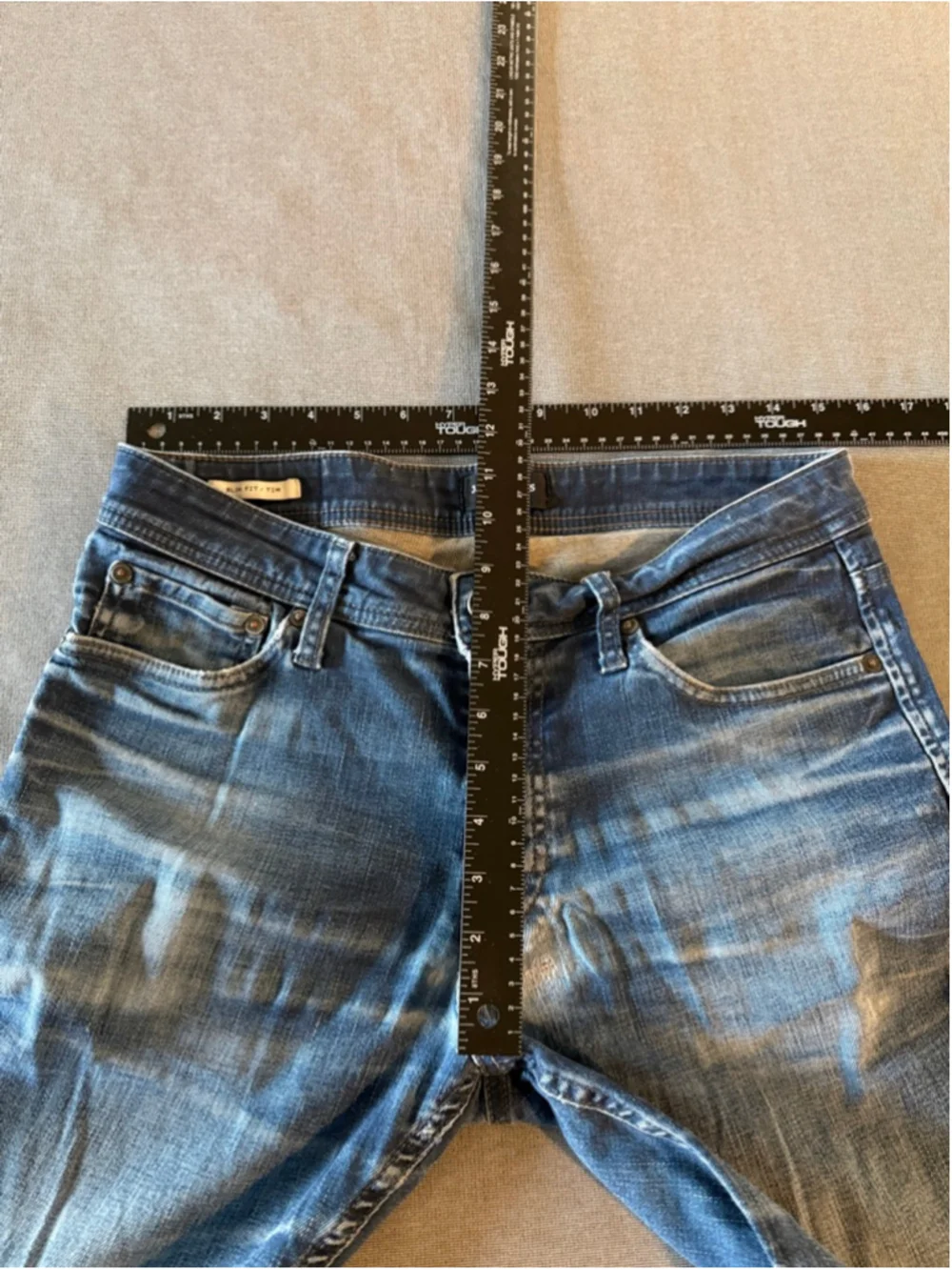 Jack & Jones men's slim fit jeans blue stone wash button fly 31x32 - Picture 8 of 13